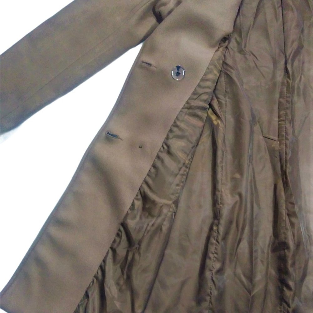 Chouyatou Women Elegant Notched Collar Double Breasted Wool Blend Over Coat (S) - Picture 5 of 11